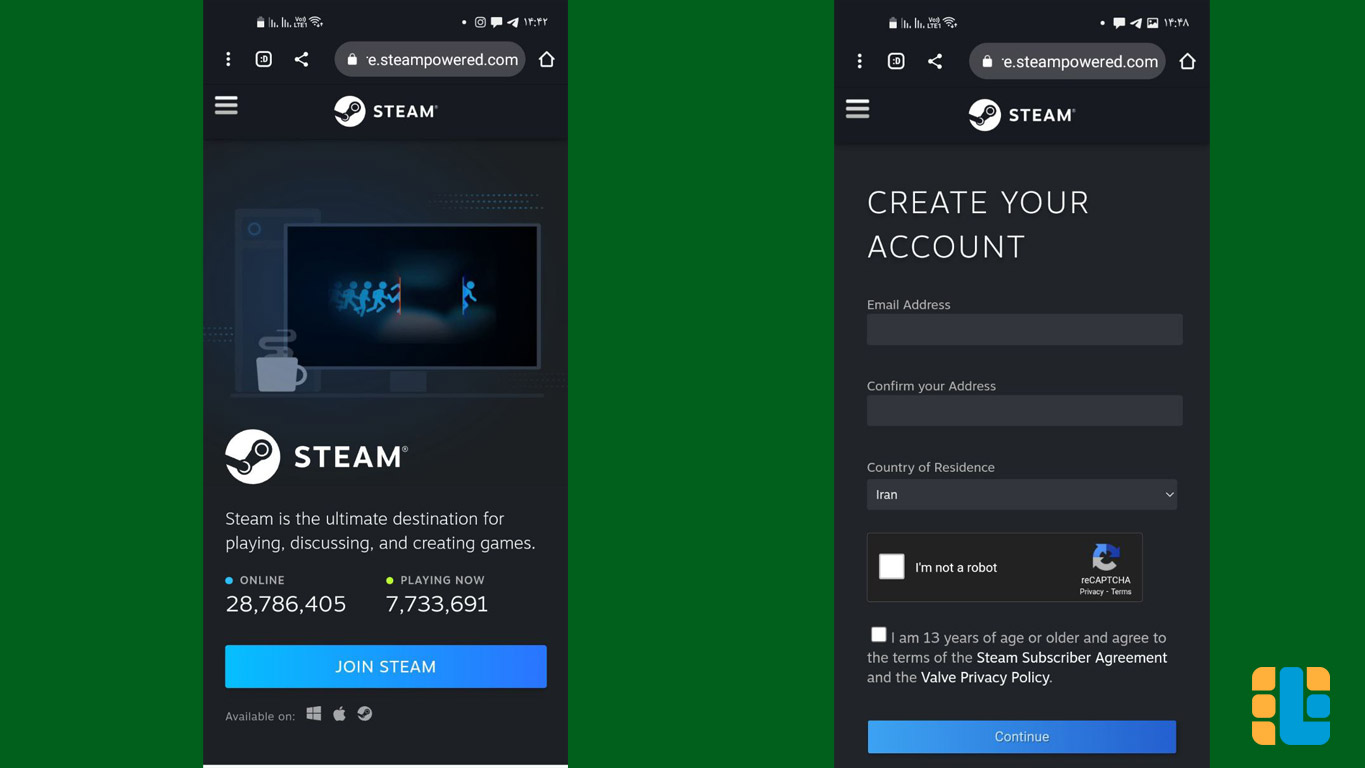 آموزش ساخت اکانت استیم در گوشی