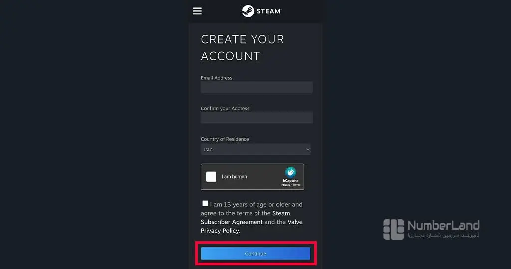 ساخت اکانت steam با موبایل