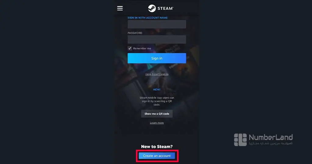 ساخت اکانت steam با موبایل
