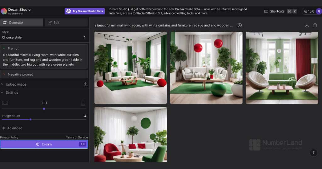ثبتنام در استیبل دیفیوژن از طریق dreamstudio