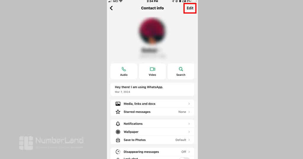 حذف مخاطب از واتساپ با آیفون مرحله 1