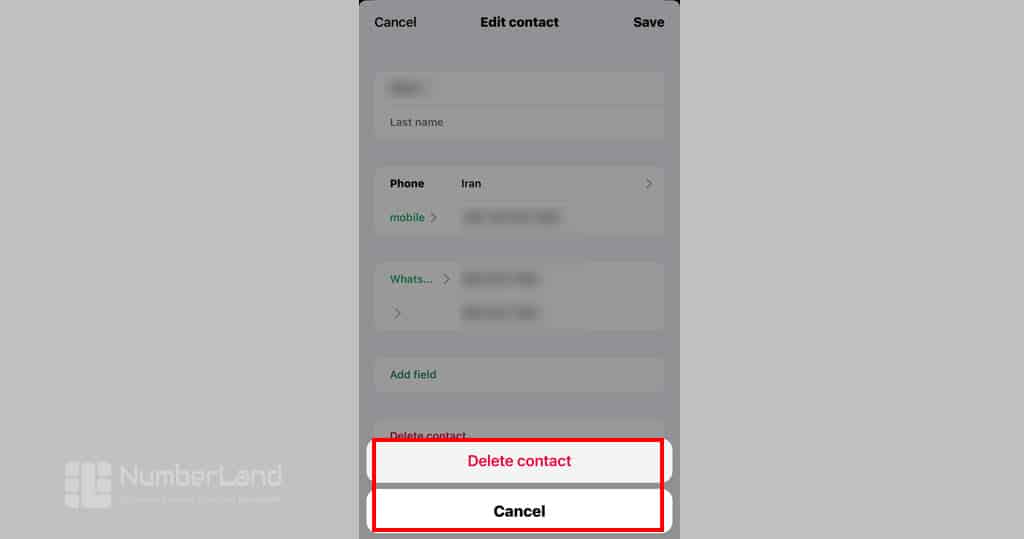 حذف مخاطب از واتساپ با آیفون مرحله 3