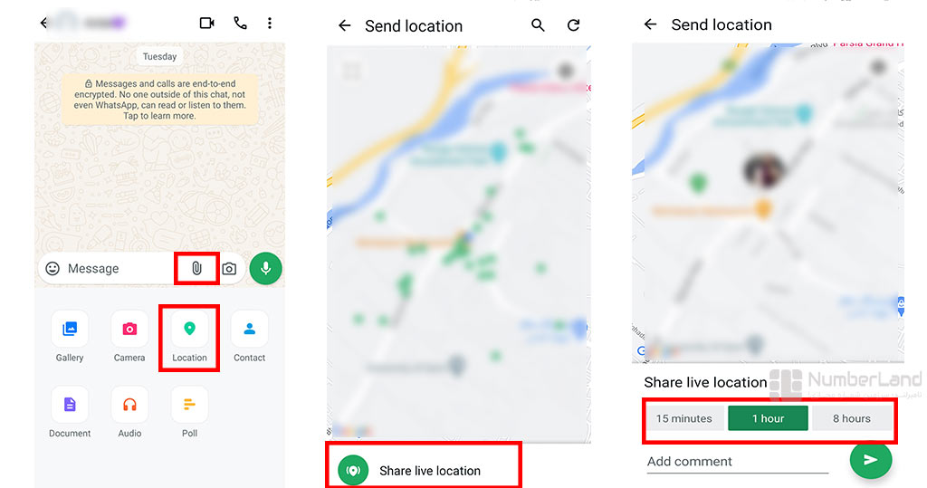 لوکیشن زنده واتساپ در اندروید