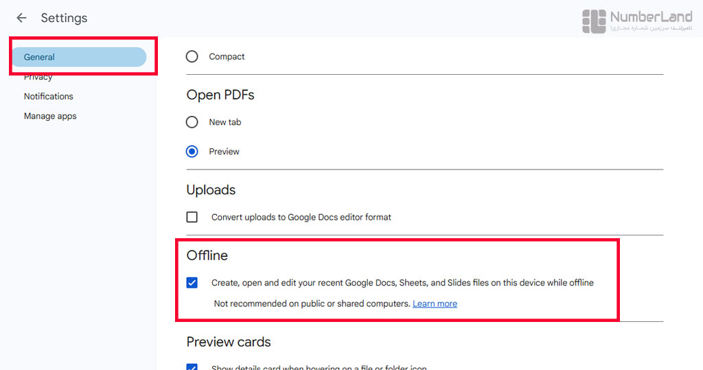 فعال‌سازی قابلیت آفلاین در Google Drive
