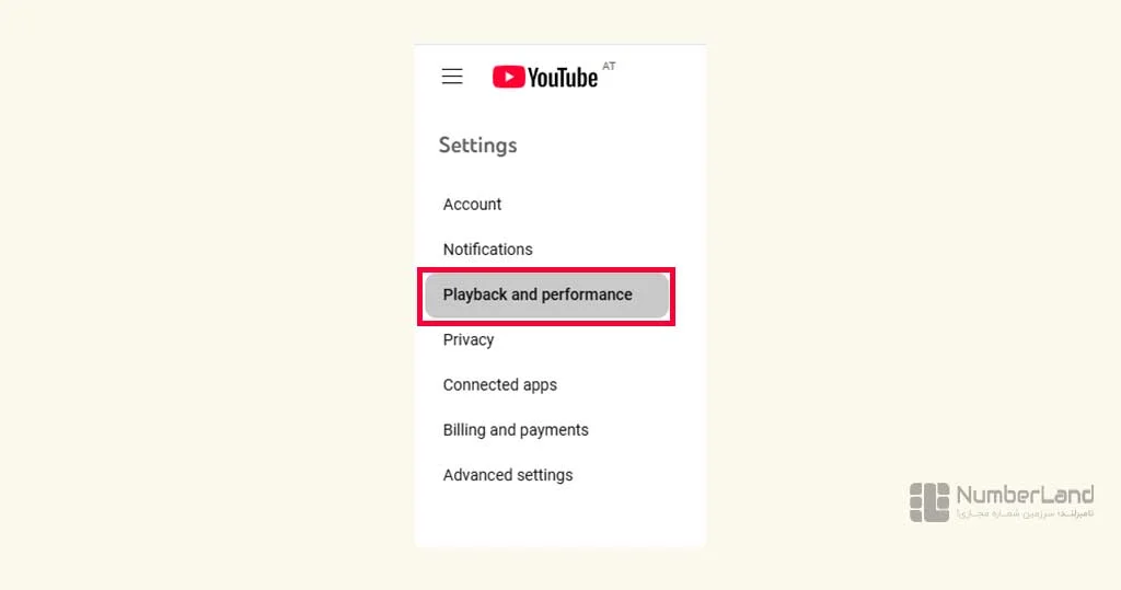 محل تنظیمات پخش و عملکرد (Playback and Performance)