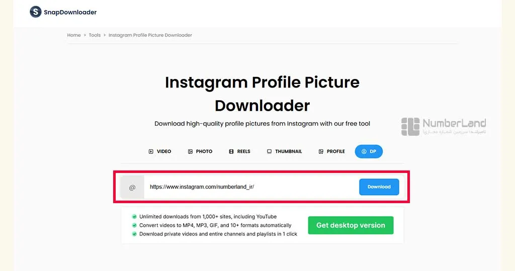 دانلود از سایت snapdownloader