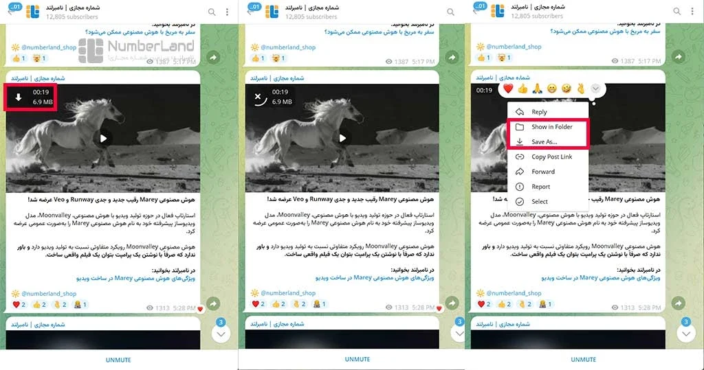 روش دخیره ویدیوها در تلگرام دسکتاپ