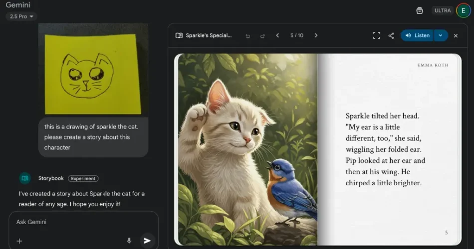 قابلیت Storybook در Gemini