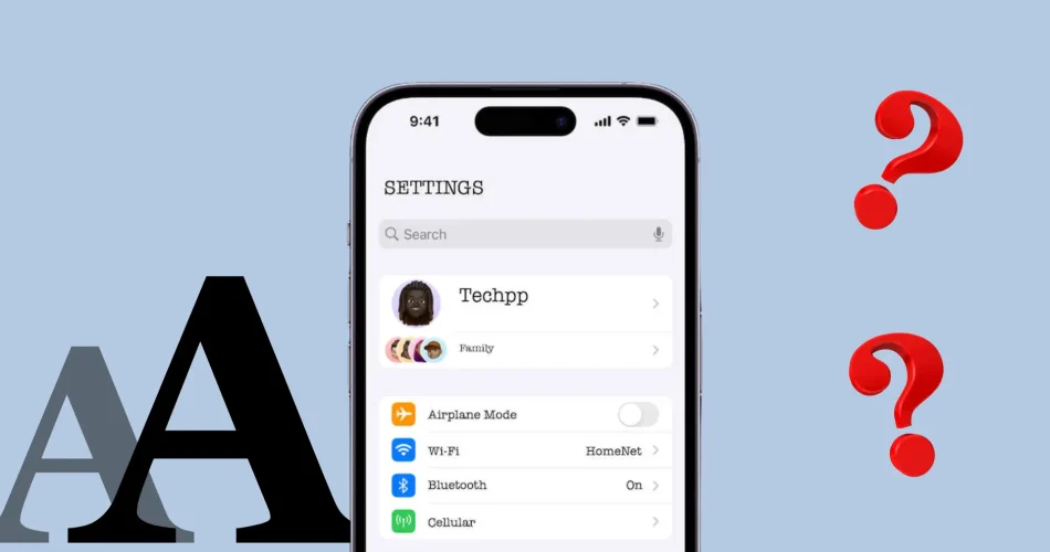 تغییر فونت آیفون
