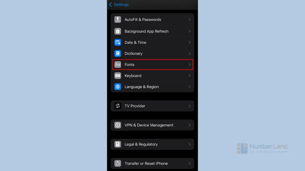 تغییر فونت آیفون 6