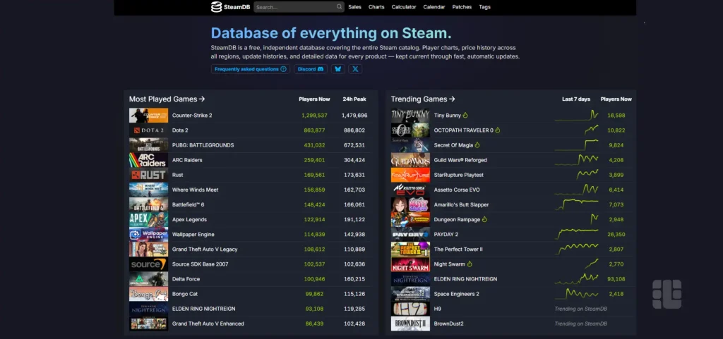 سایت SteamDB