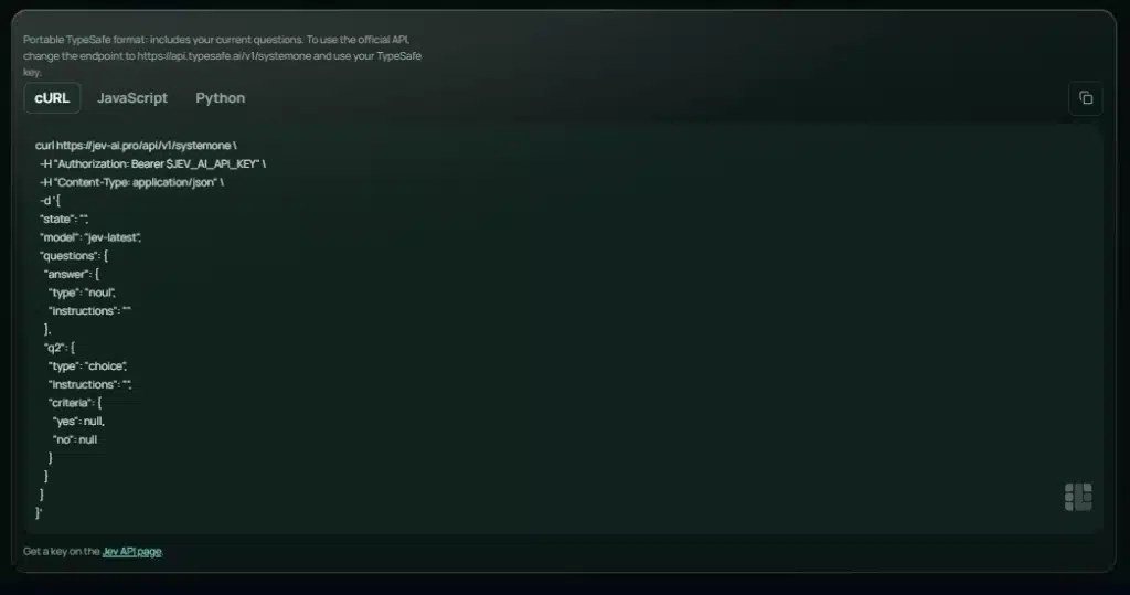 APi KEy در Jev