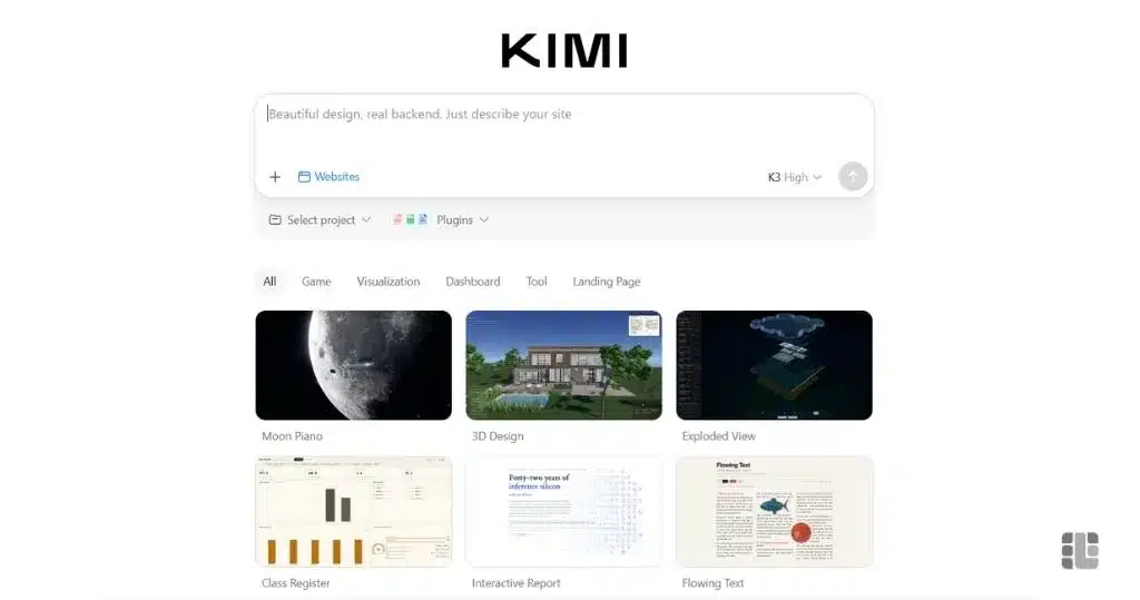 ساخت سایت بدون کدنویسی با Kimi Websites
