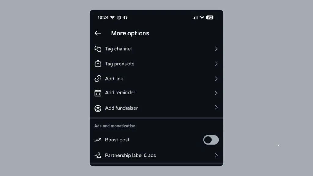 اضافه کردن لینک به پستهای اینستاگرام