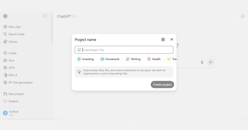 فعال شدن پروژه در چت جی پی تی رایگان