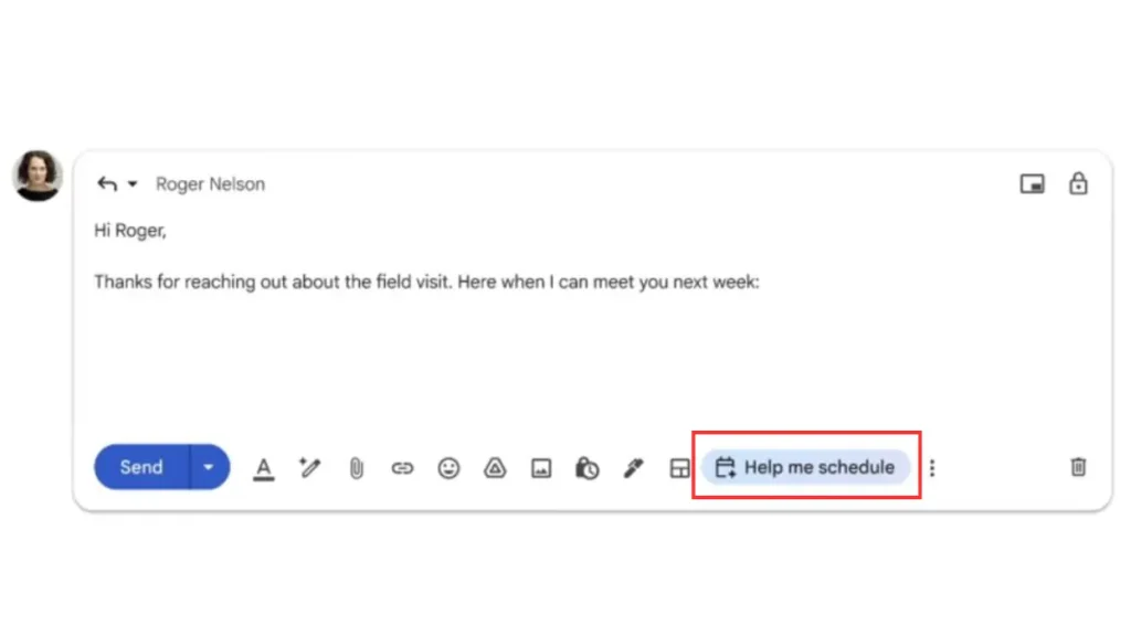 قابلیت Help me schedule