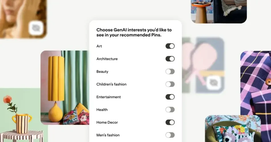 تنظیم محتوای هوش مصنوعی در فید Pinterest
