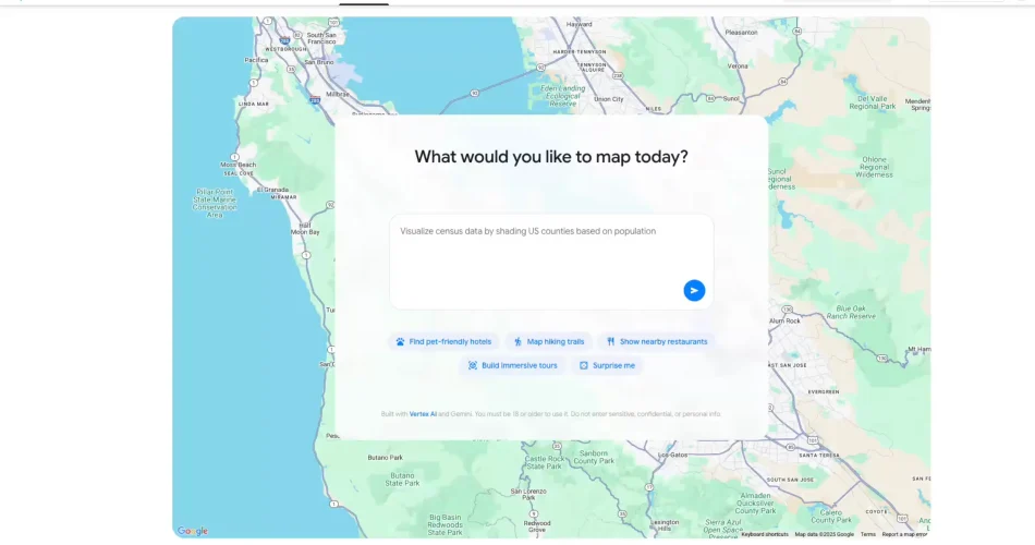 صفحه گوگل مپس