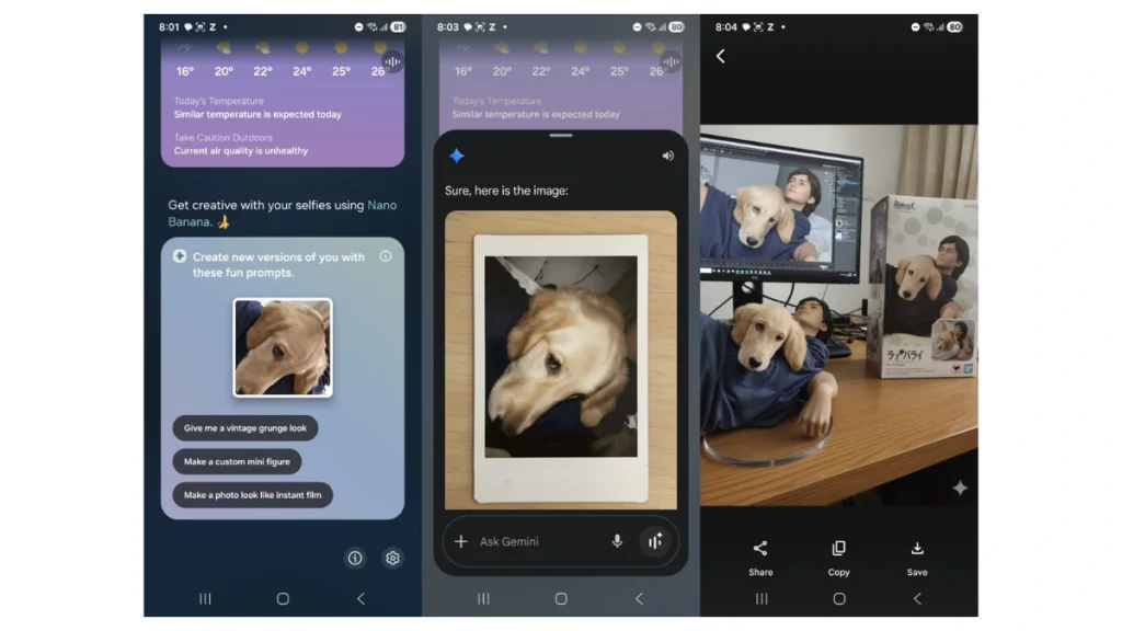 ویرایش عکس سلفی با نانو بنانا در گوشی سامسونگ