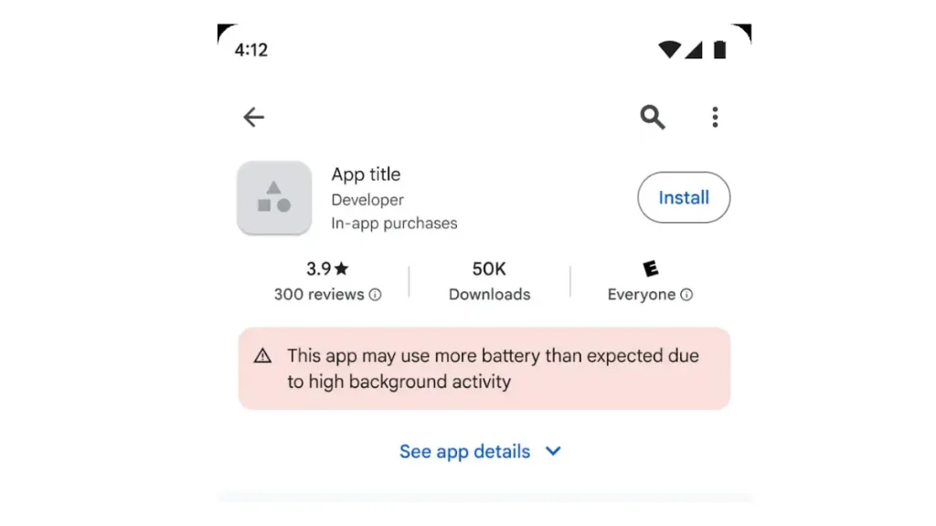 هشدار مصرف زیاد باتری اپلیکیشن اندروید در گوگل پلی