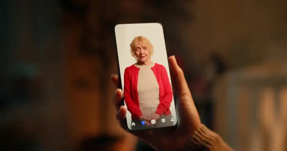 تصویر یک زن روی صفحه گوشی