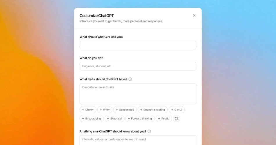 به‌روزرسانی جدید چت‌جی‌پی‌تی برای سفارشی‌سازی