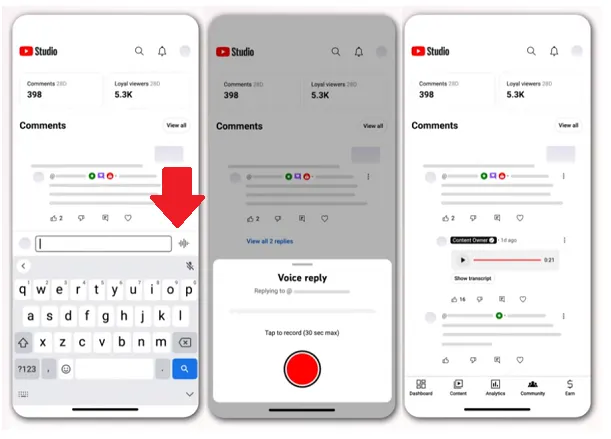 قابلیت Voice Replies یوتیوب