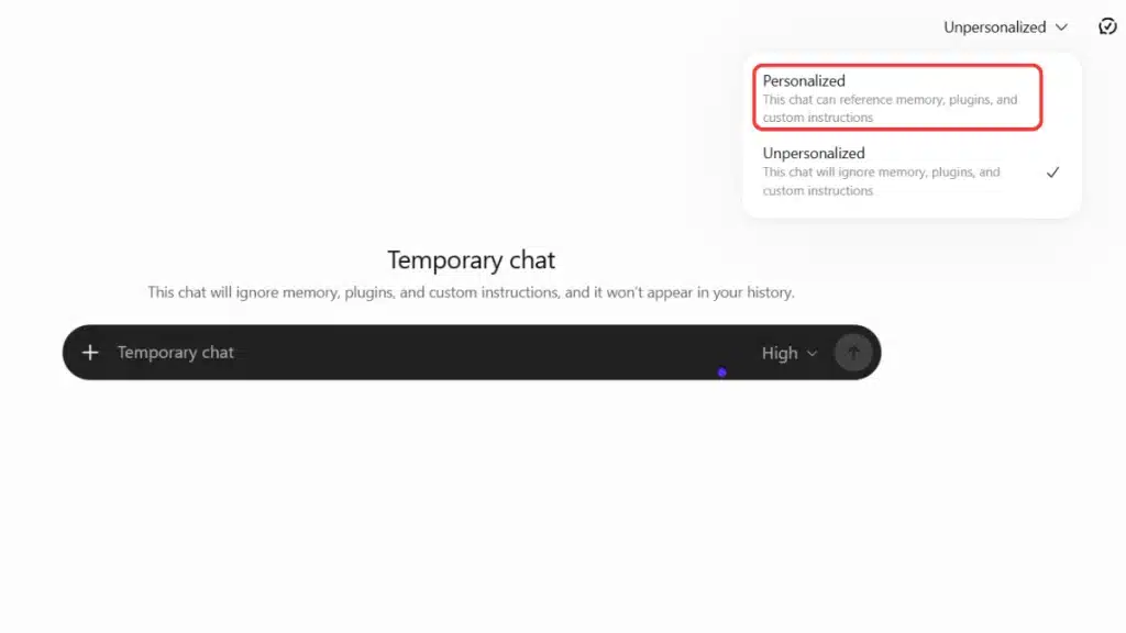 چت موقت ChatGPT حالا میتواند به حافظه اکانت شما دسترسی داشته باشد